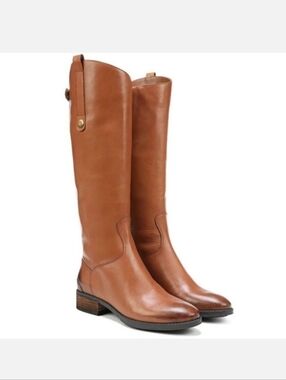 Sam Edelman Penny Tall Riding Boots Cognac Brown Leather Knee High Size 10M